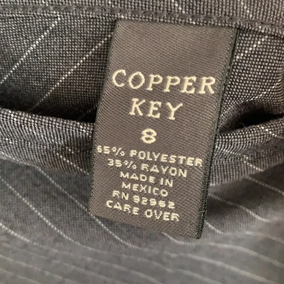 Copper Key Grey & White Diagonal Stripe Skirt with Flowing Hem - Picture 2 of 2